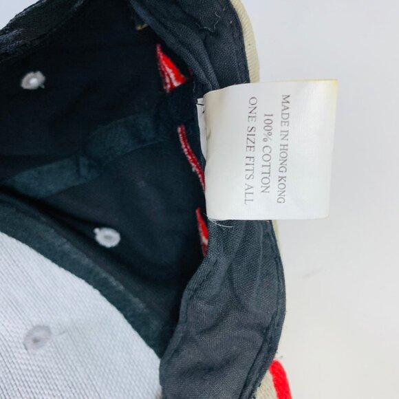 Red Dog Racing Bold Snapback Hat Red Flame Design Black Beige Cap Collector VTG - Picture 9 of 12